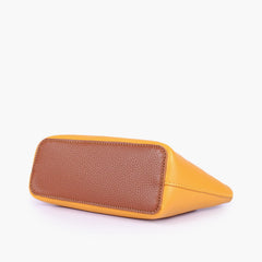 Mustard mini top-handle tote bag