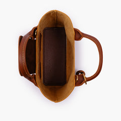 Mustard mini top-handle tote bag