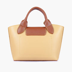 Off-white and brown mini top-handle tote bag