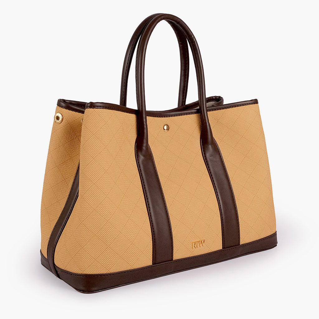 Beige cane tote