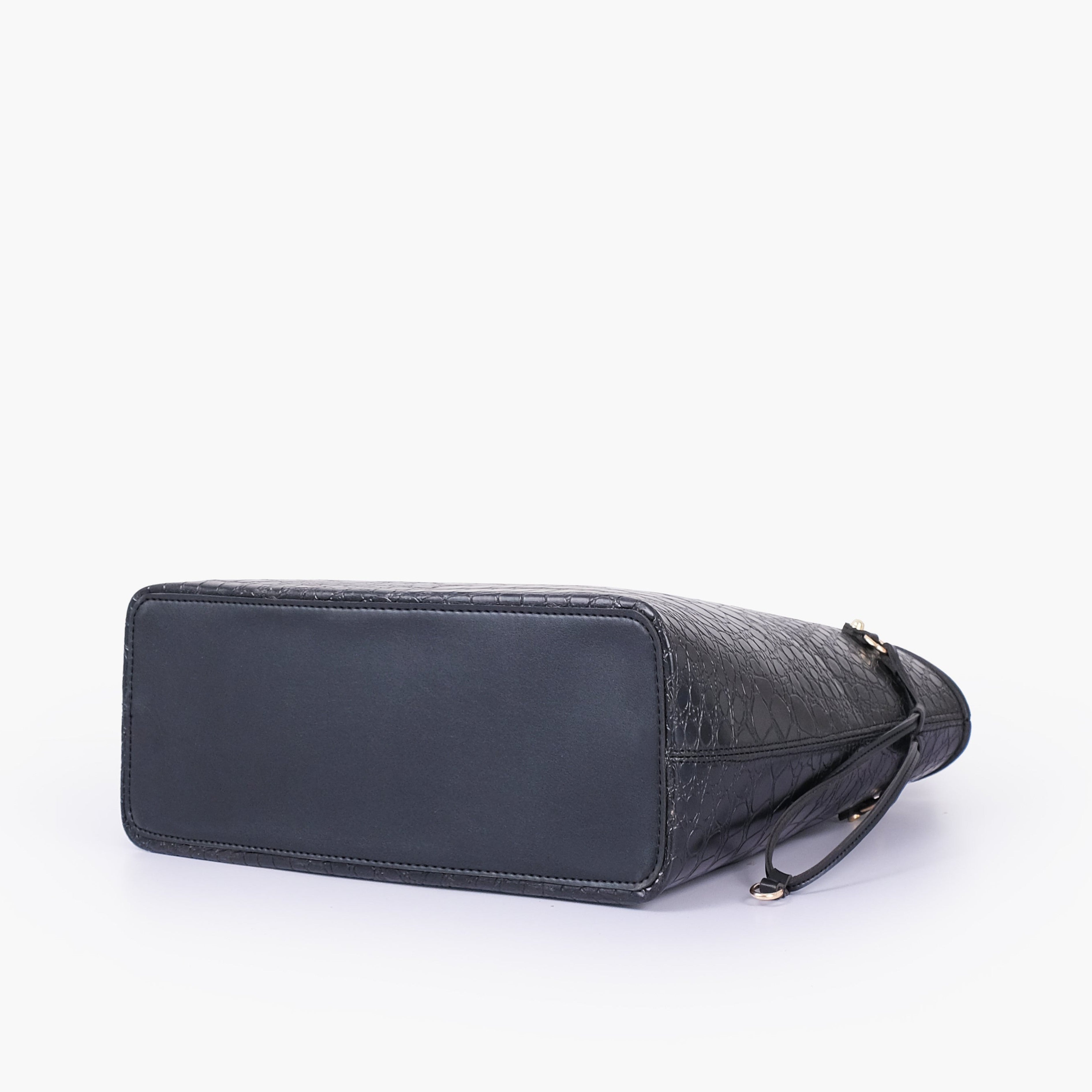 Black crocodile neverfull tote bag