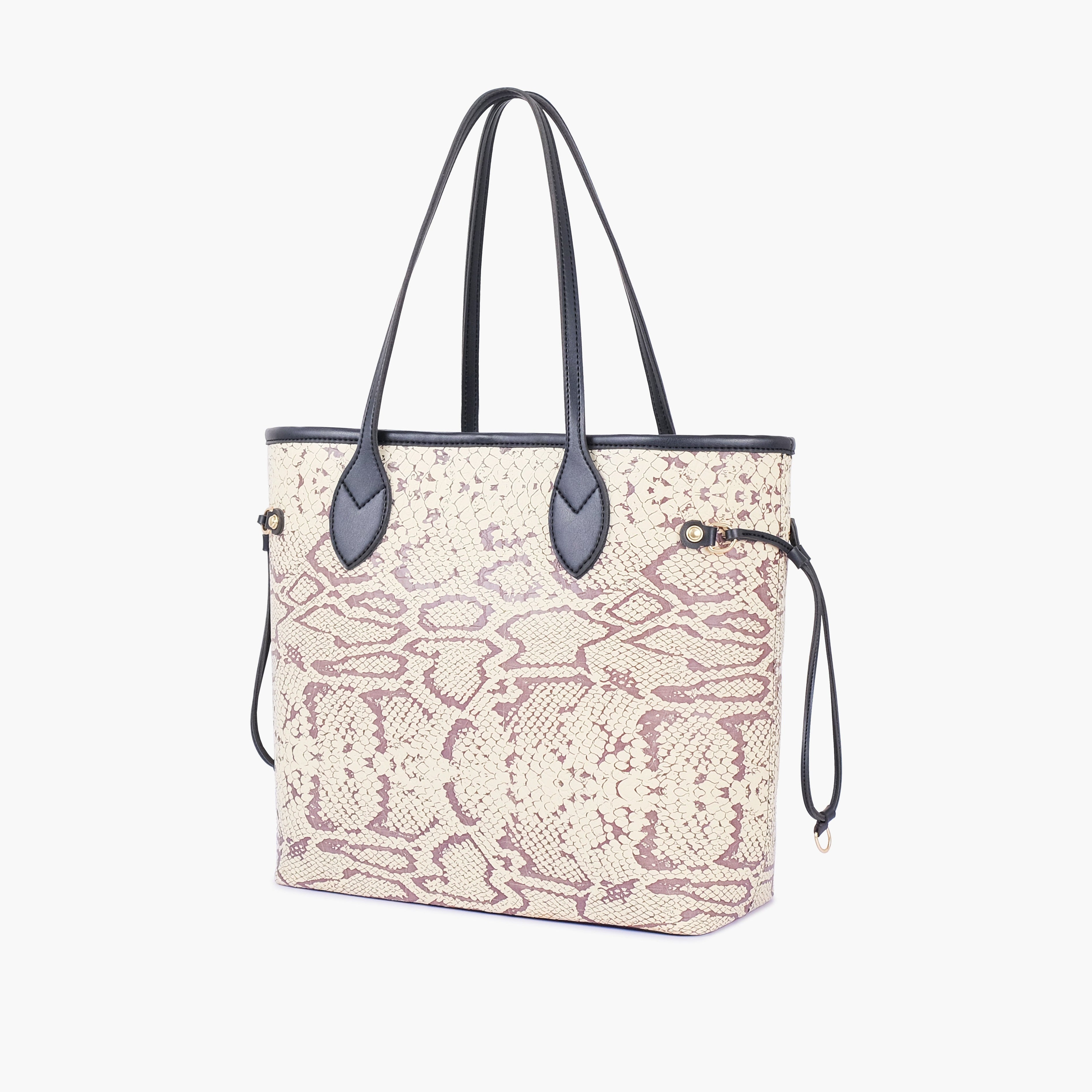Black and white snake neverfull tote bag