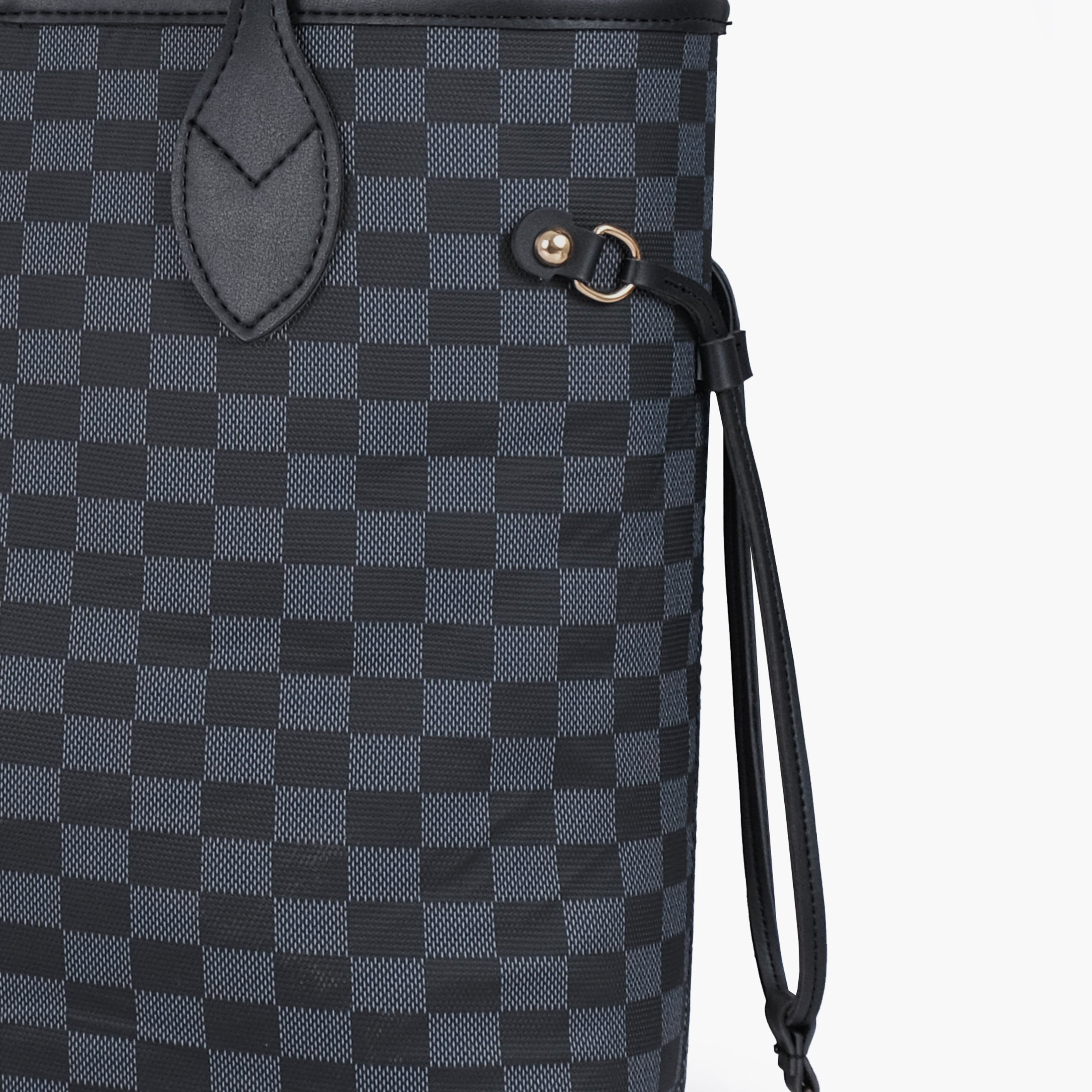 Black checkered neverfull tote bag