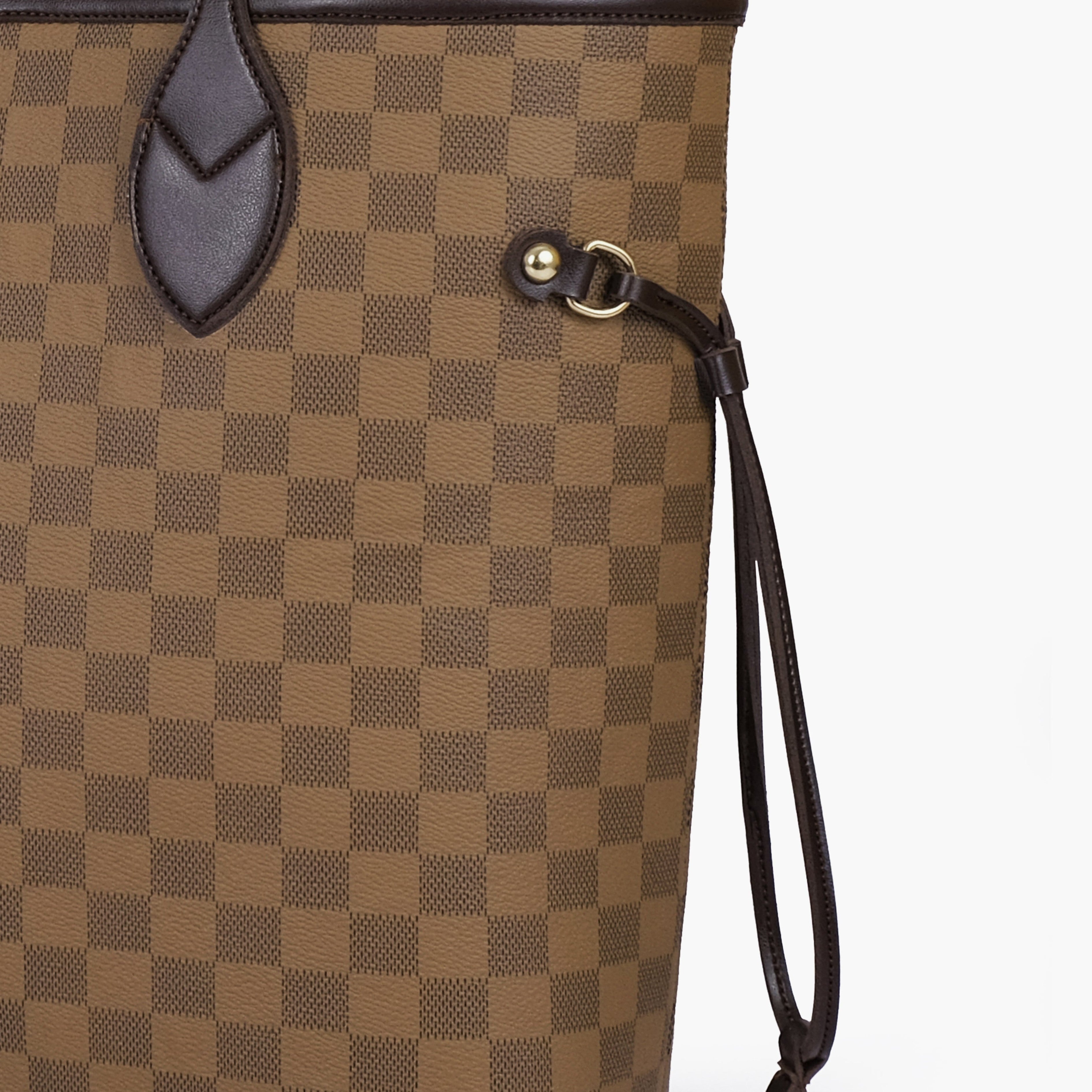 Brown checkered neverfull tote bag