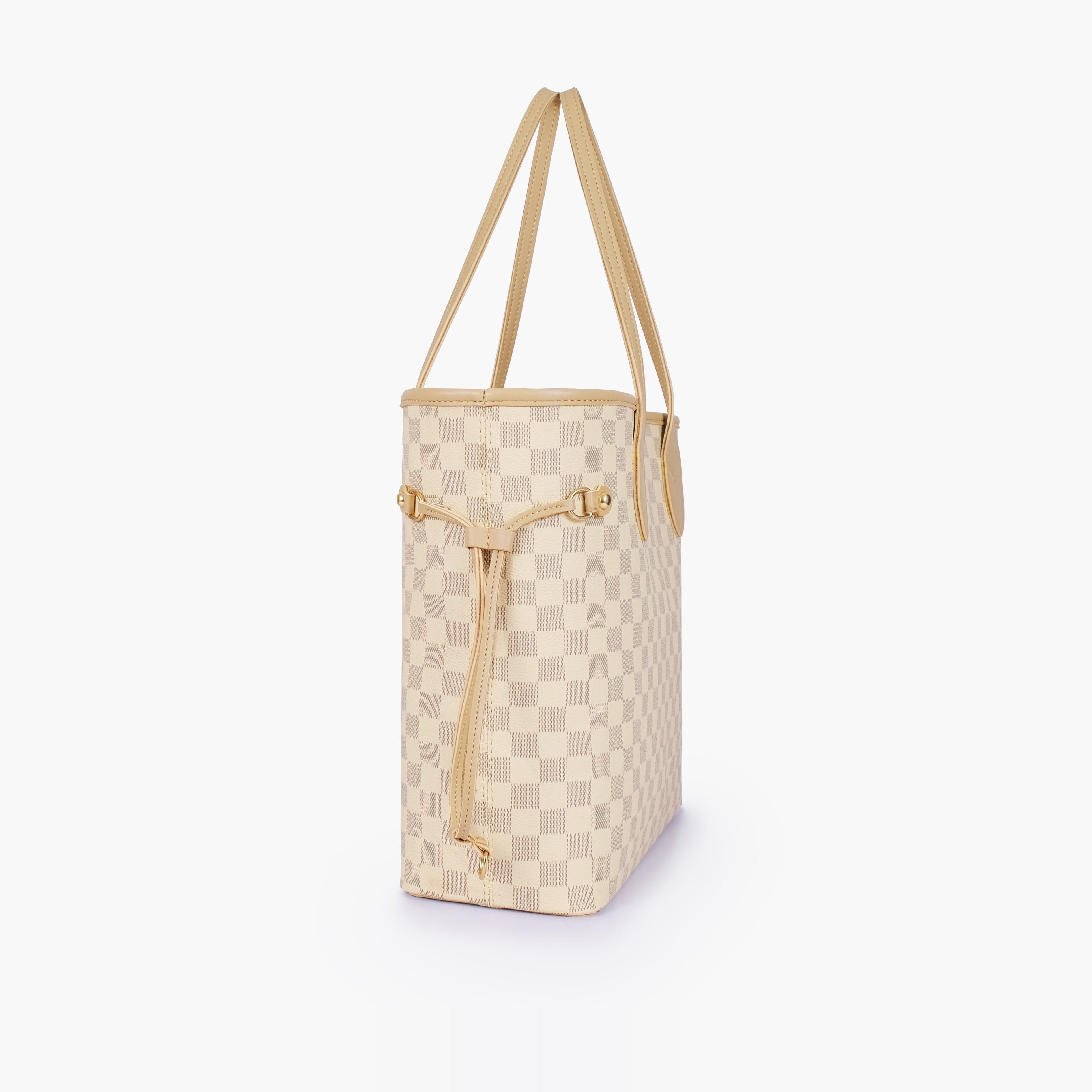 Off-white checkered neverfull tote bag