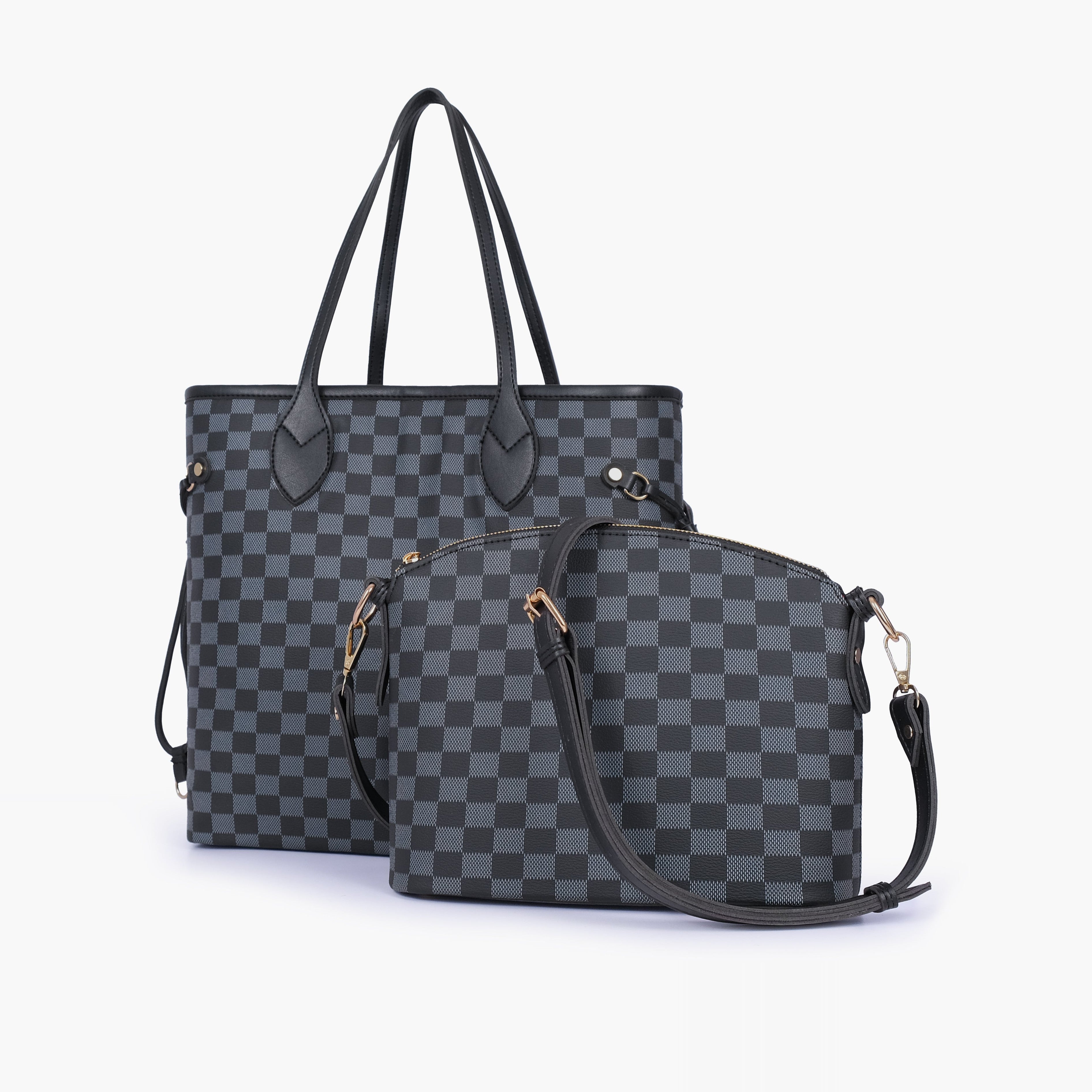 Black checkered neverfull two piece set