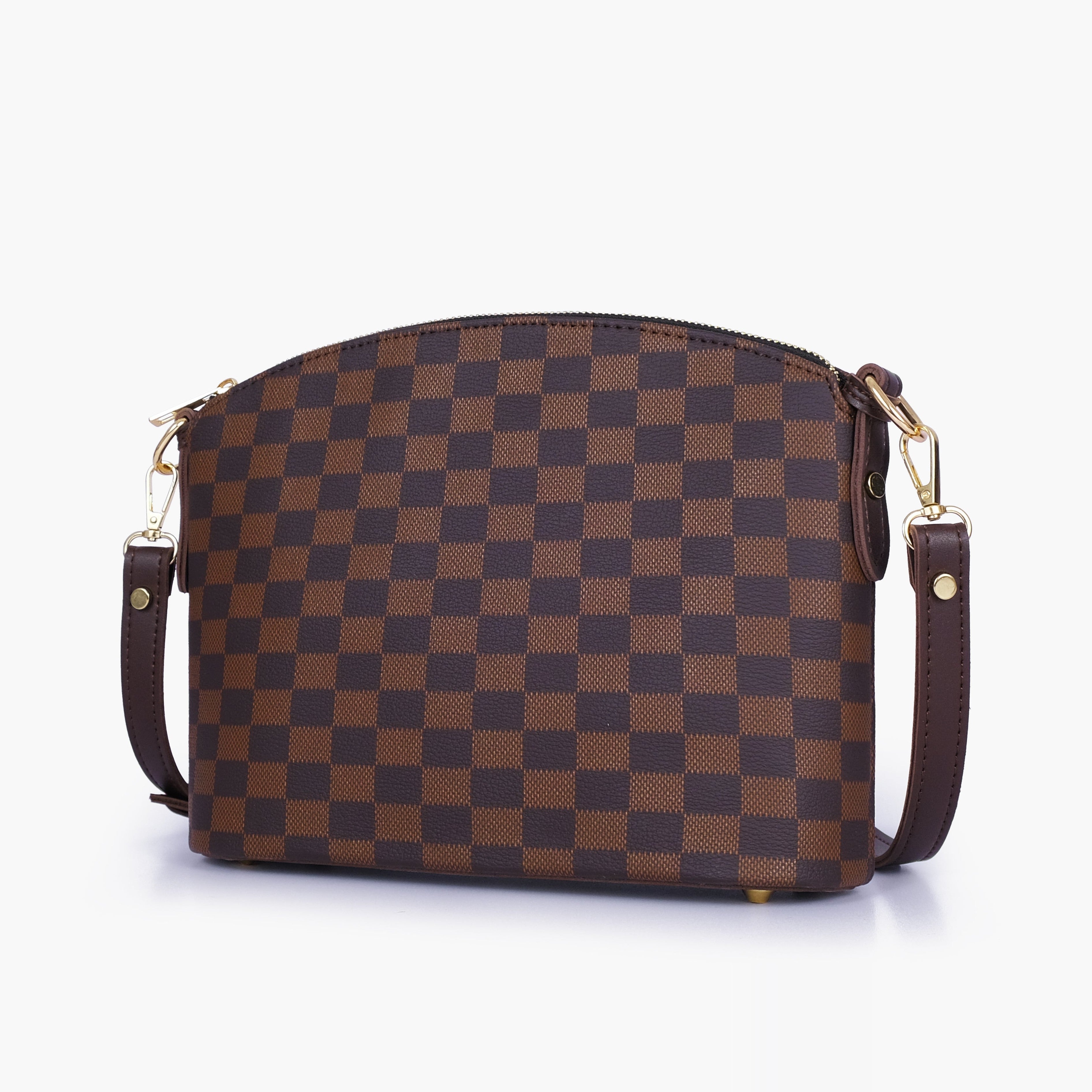Dark brown checkered neverfull two piece set