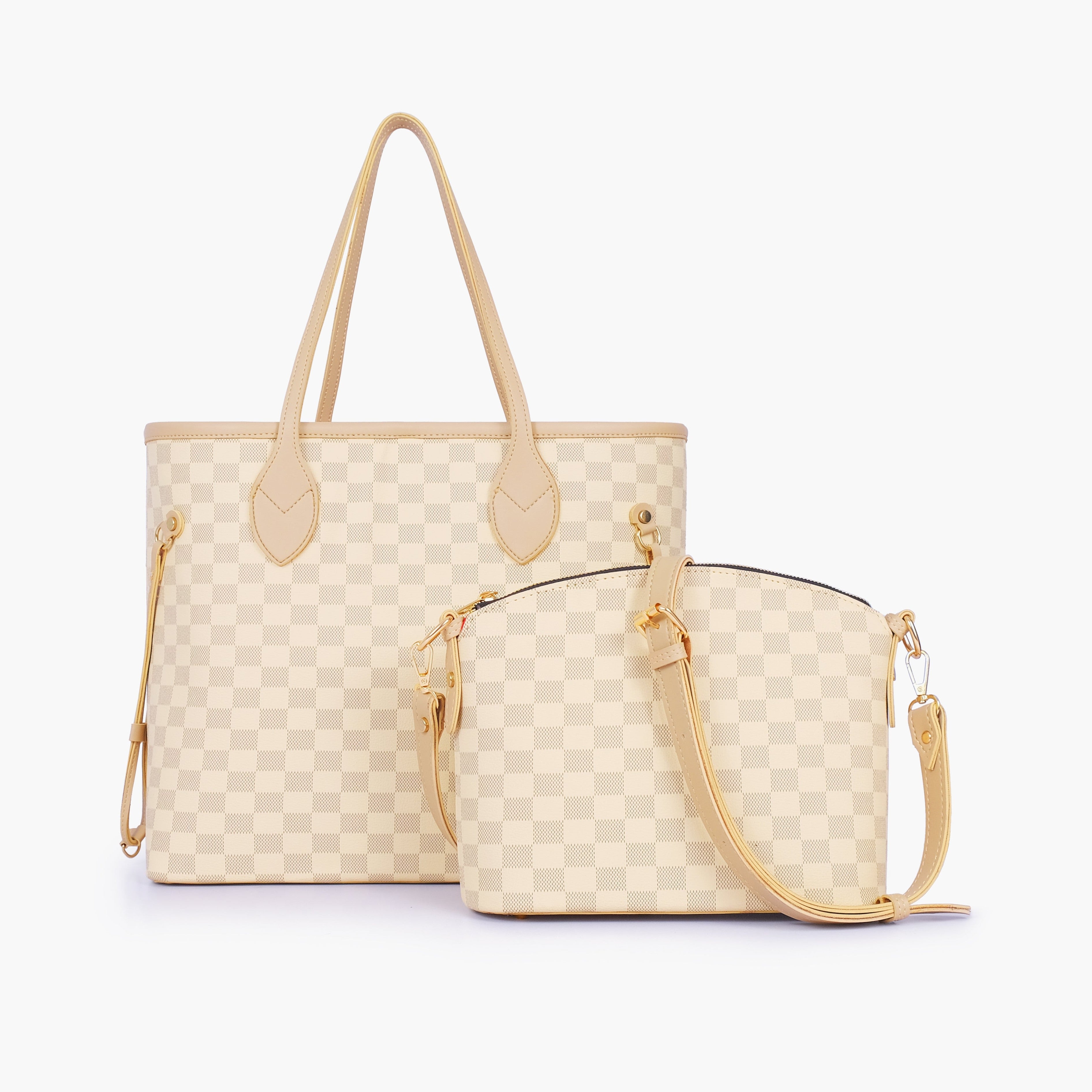 Off-white checkered neverfull two piece set