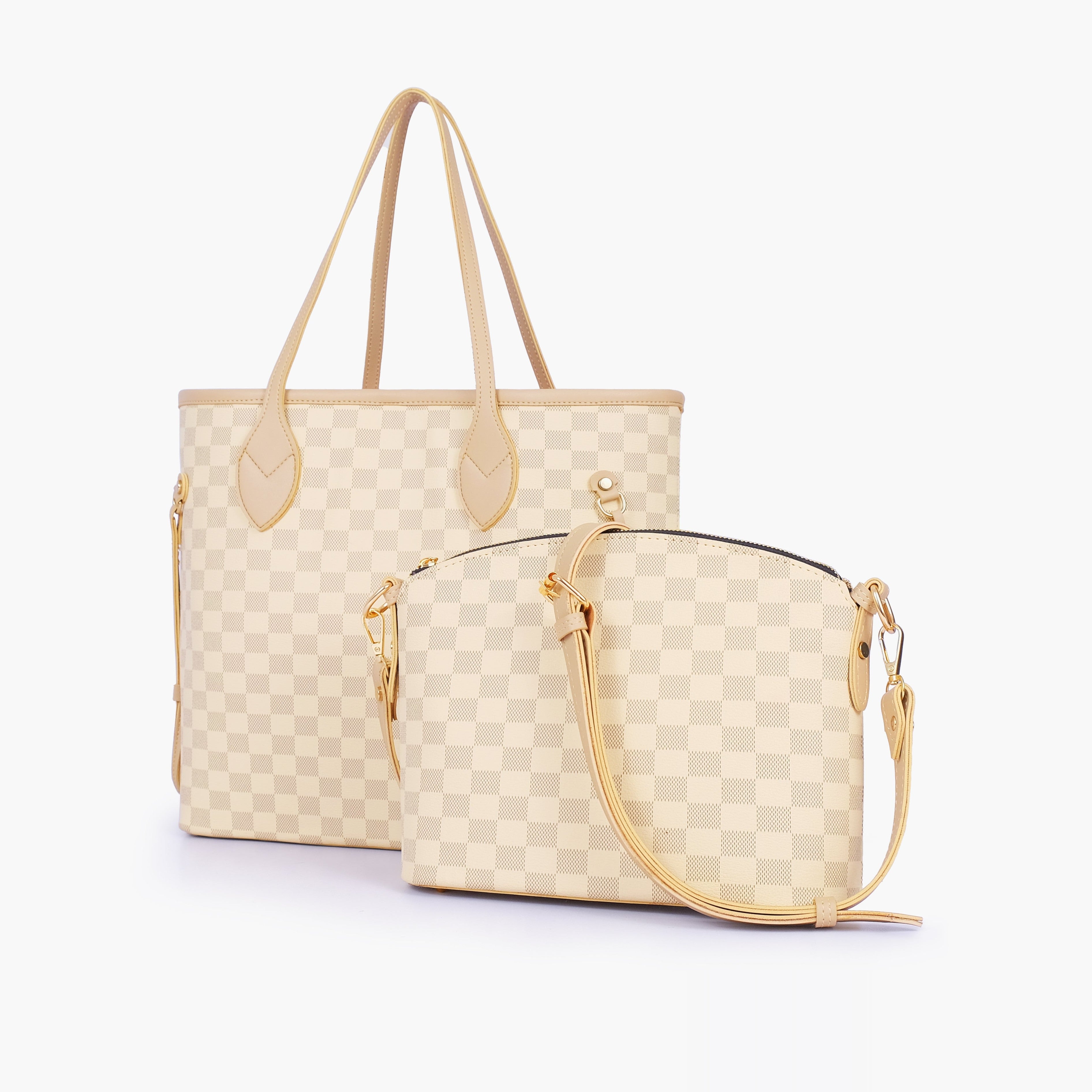 Off-white checkered neverfull two piece set