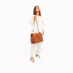 Brown on-the-go handbag