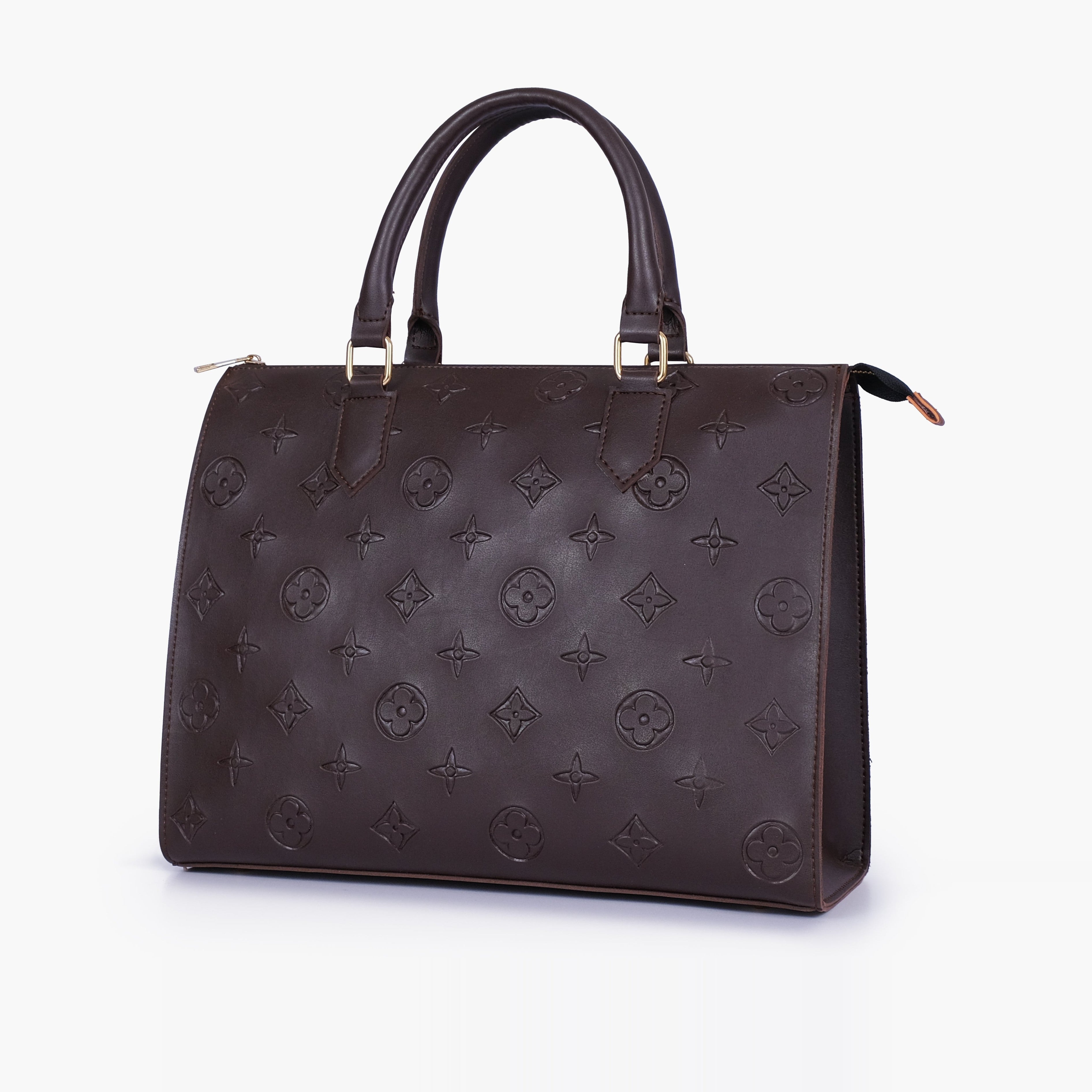 Dark brown on-the-go handbag