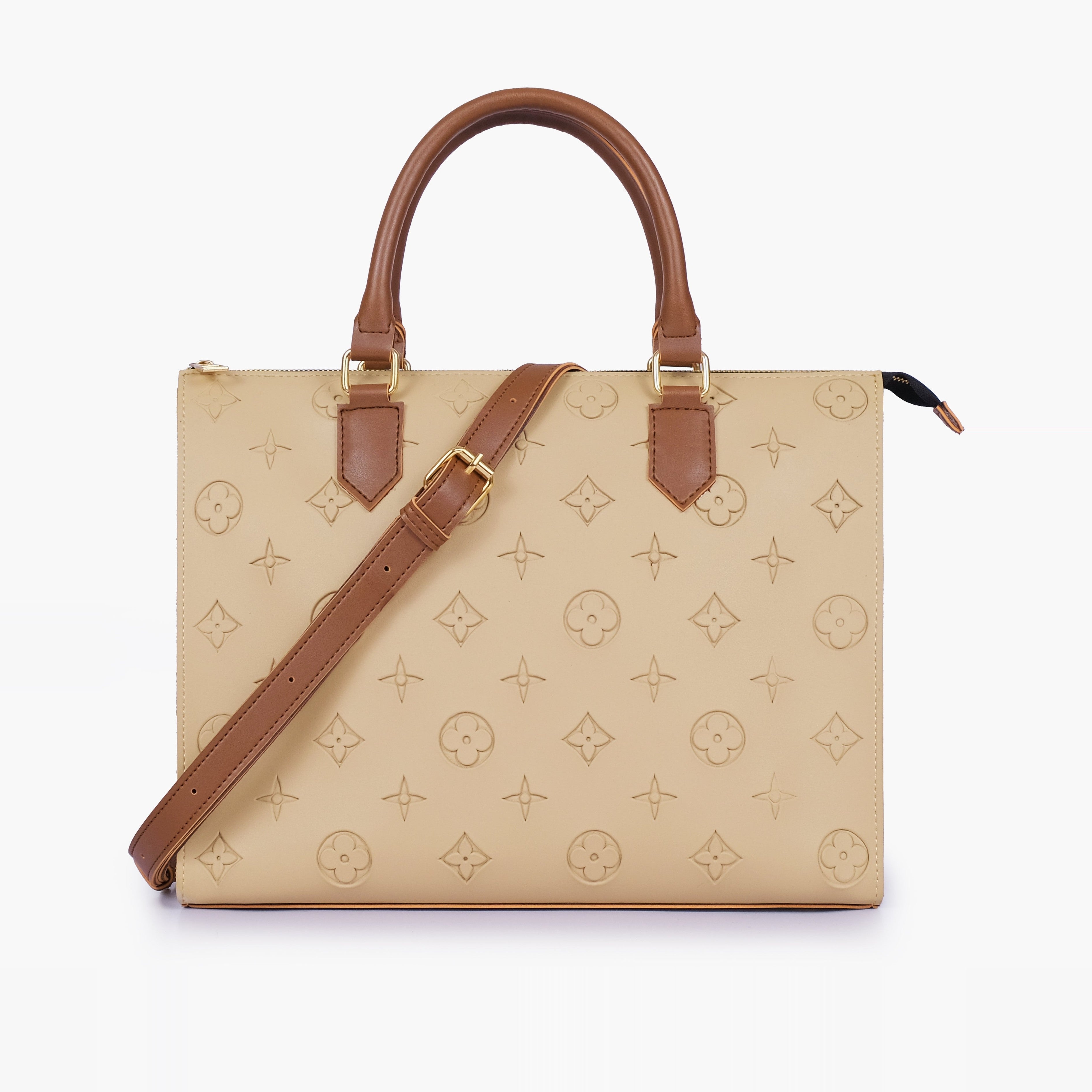 Off-white and brown on-the-go handbag