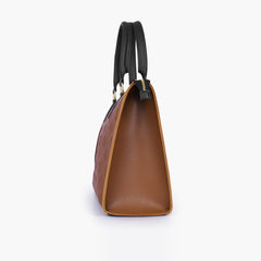 Brown and black on-the-go handbag