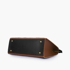 Brown and black on-the-go handbag
