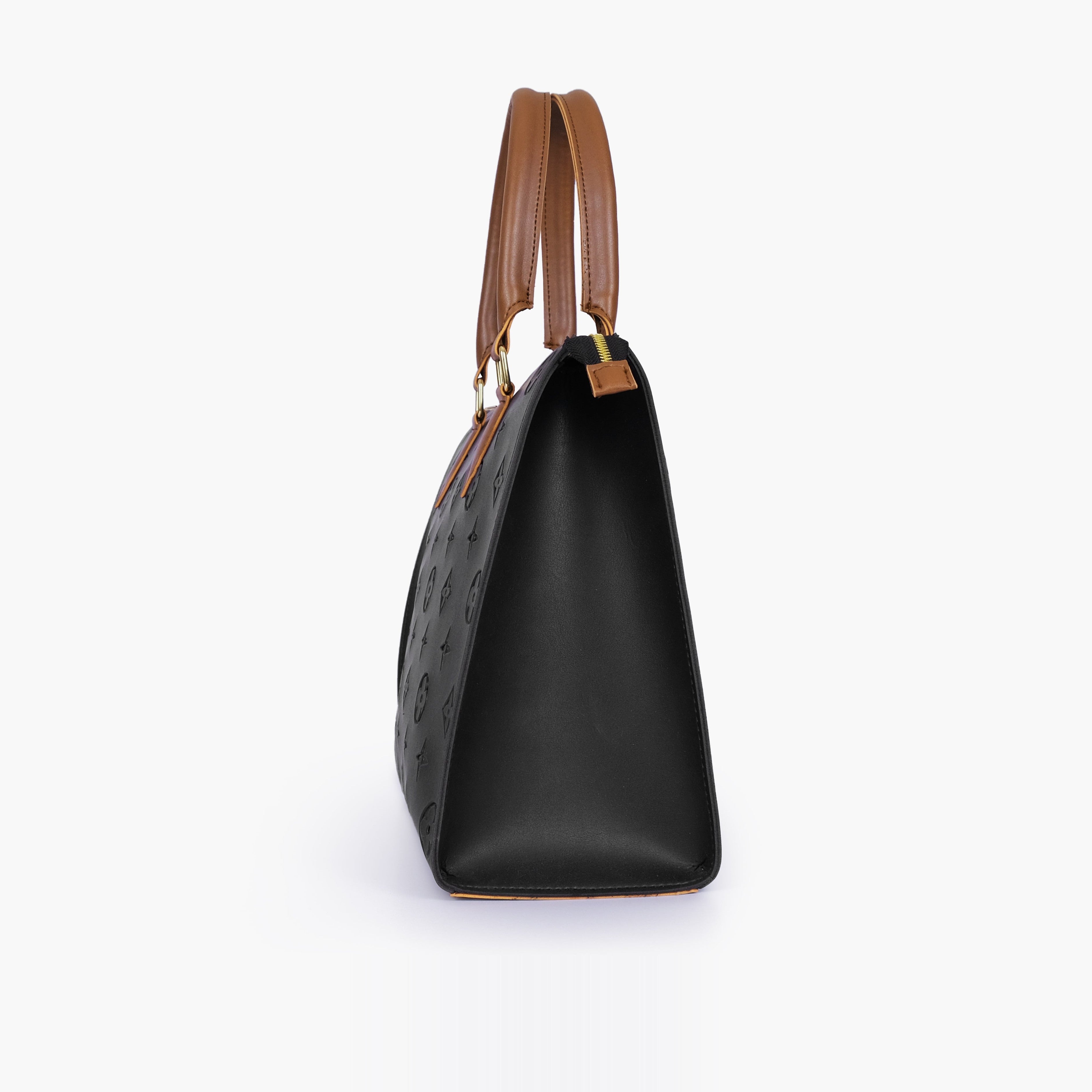 Black and brown on-the-go handbag
