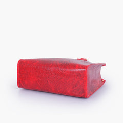Red on-the-go crocodile handbag