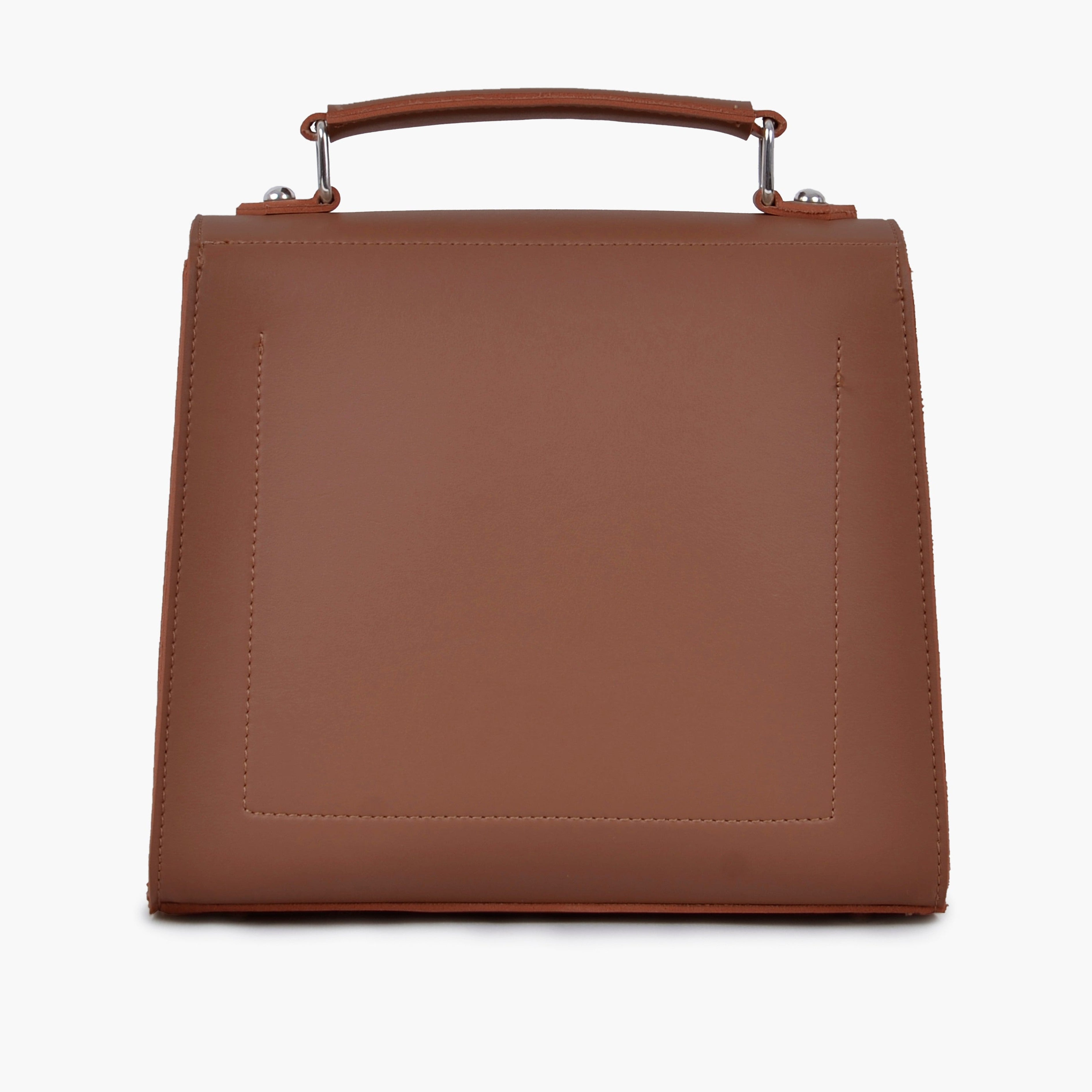 Brown push-lock messenger bag