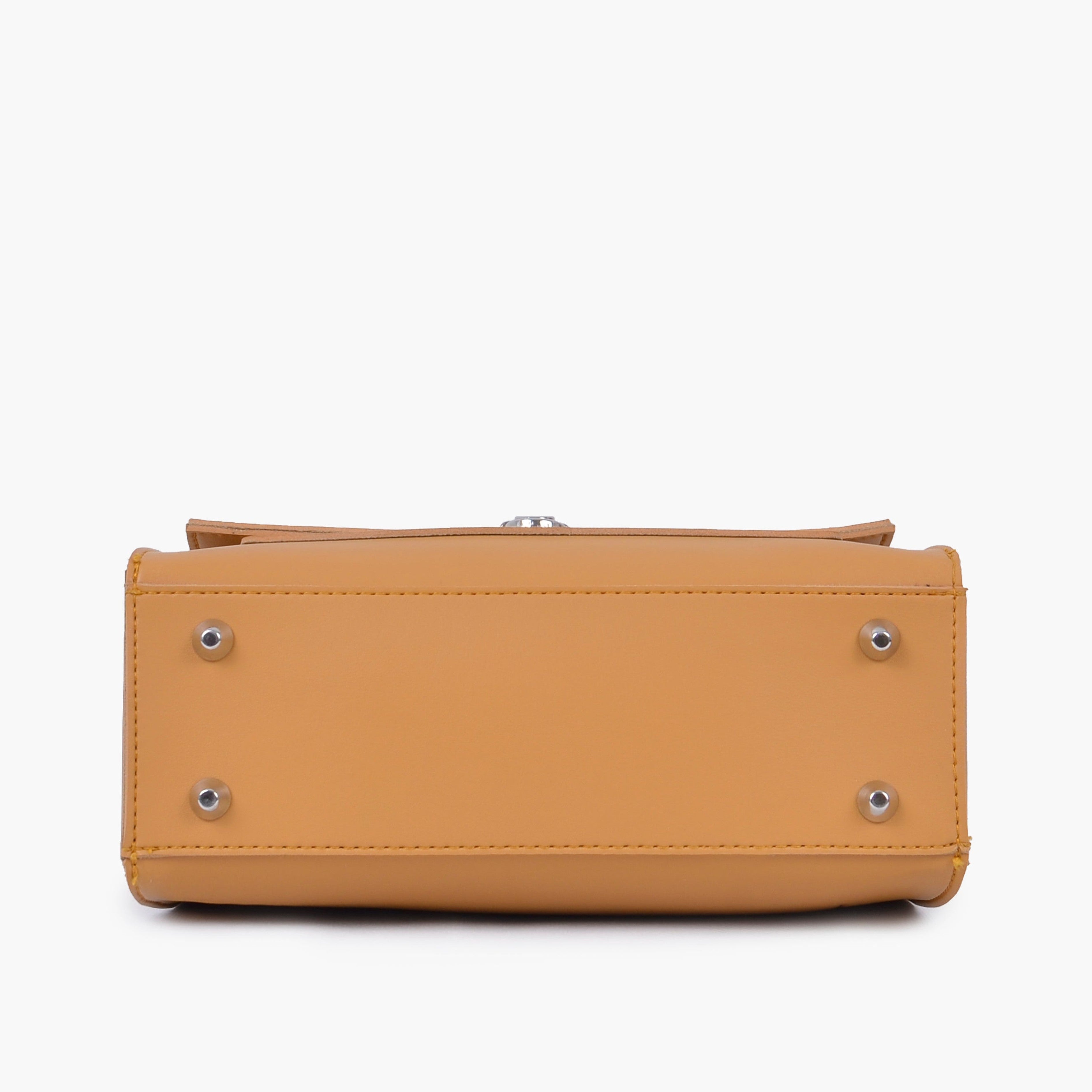 Mustard push-lock messenger bag