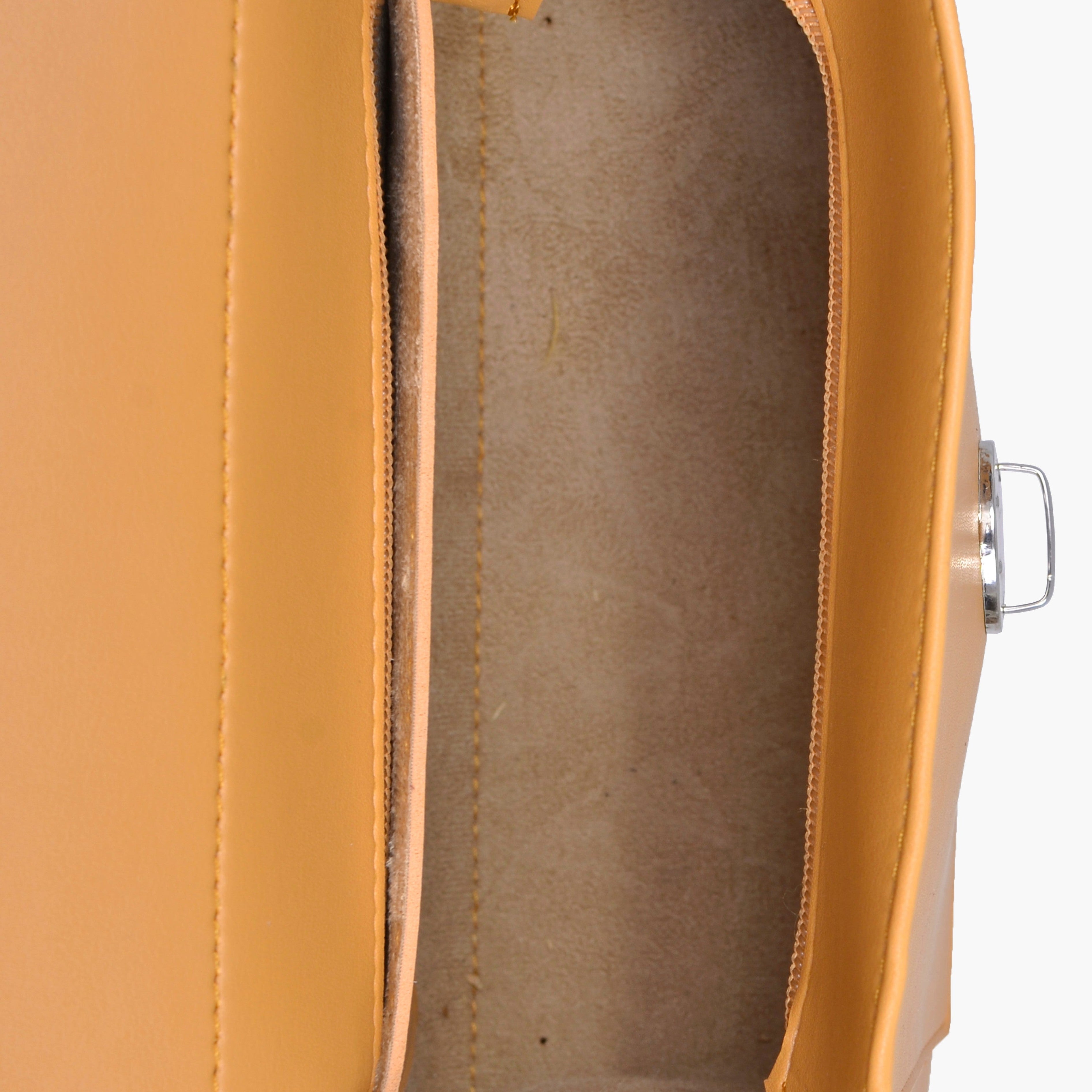 Mustard push-lock messenger bag