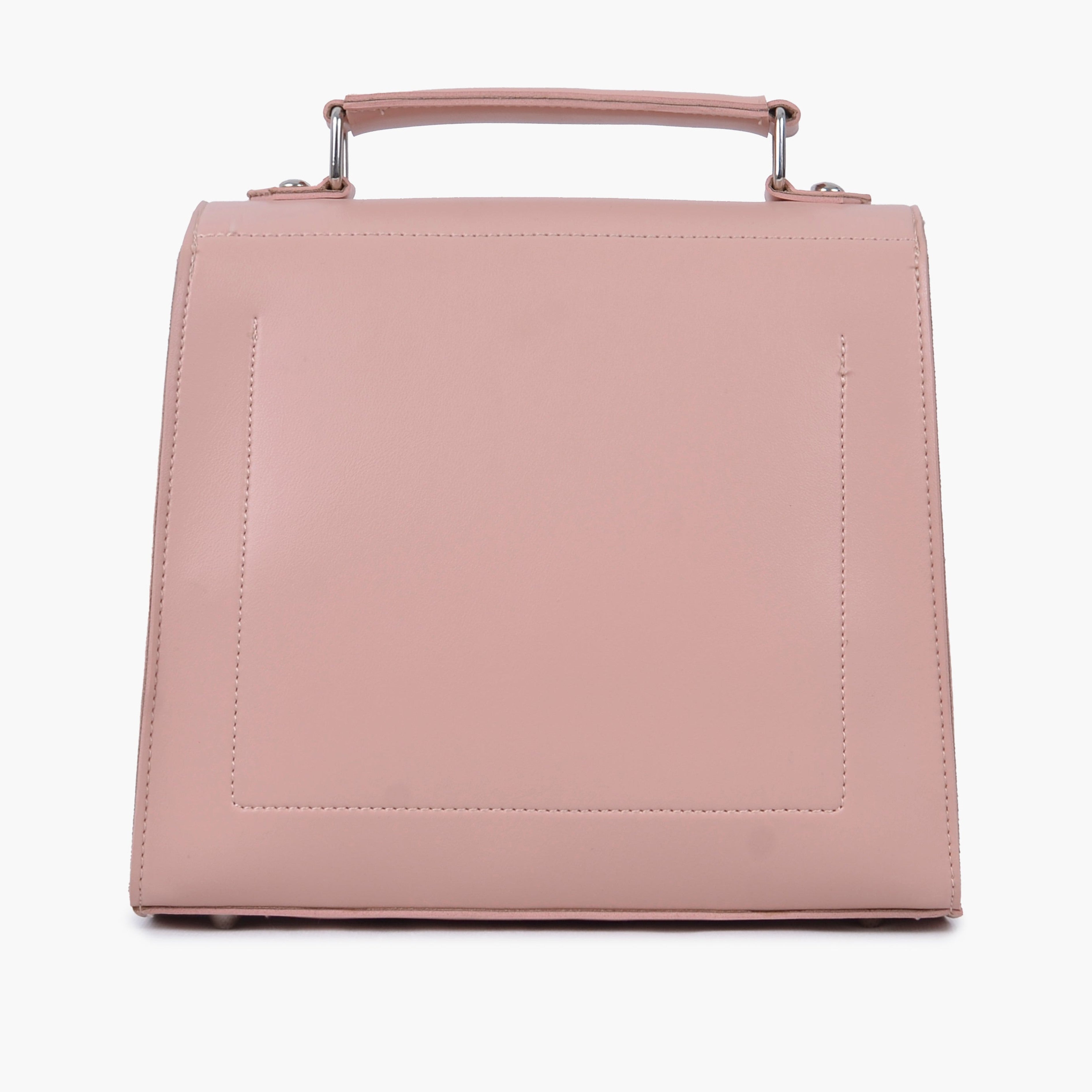 Peach push-lock messenger bag