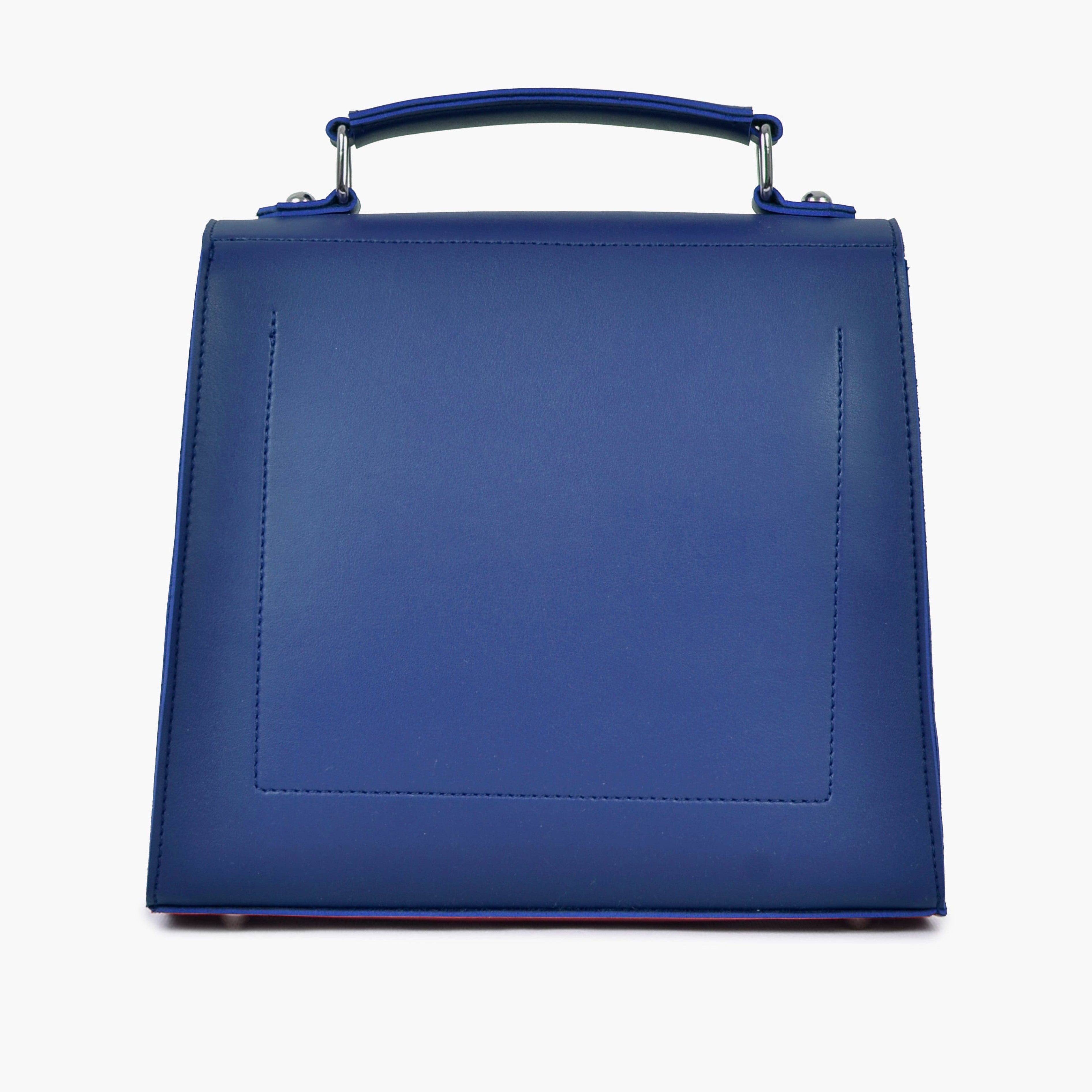 Blue push-lock messenger bag