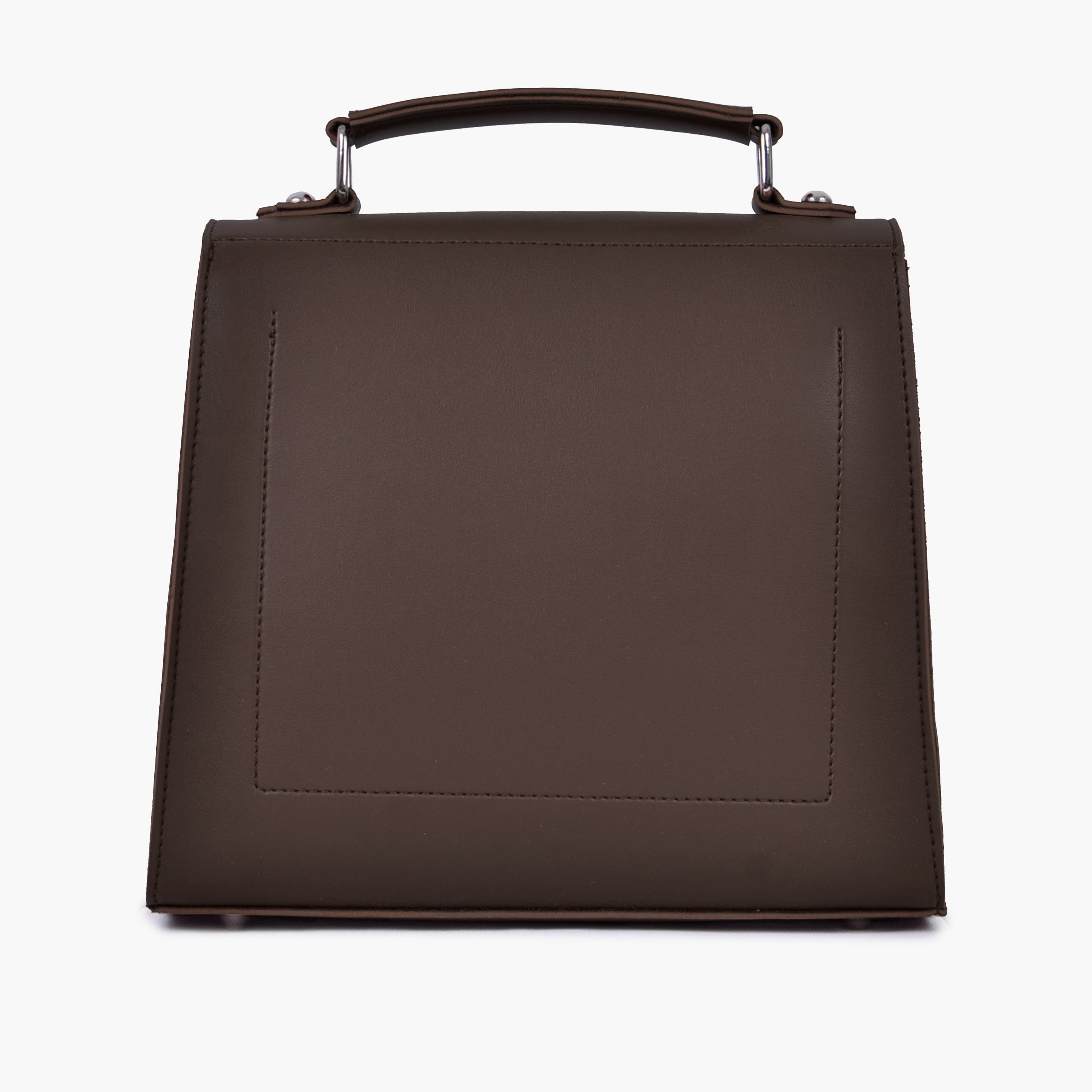 Dark brown push-lock messenger bag