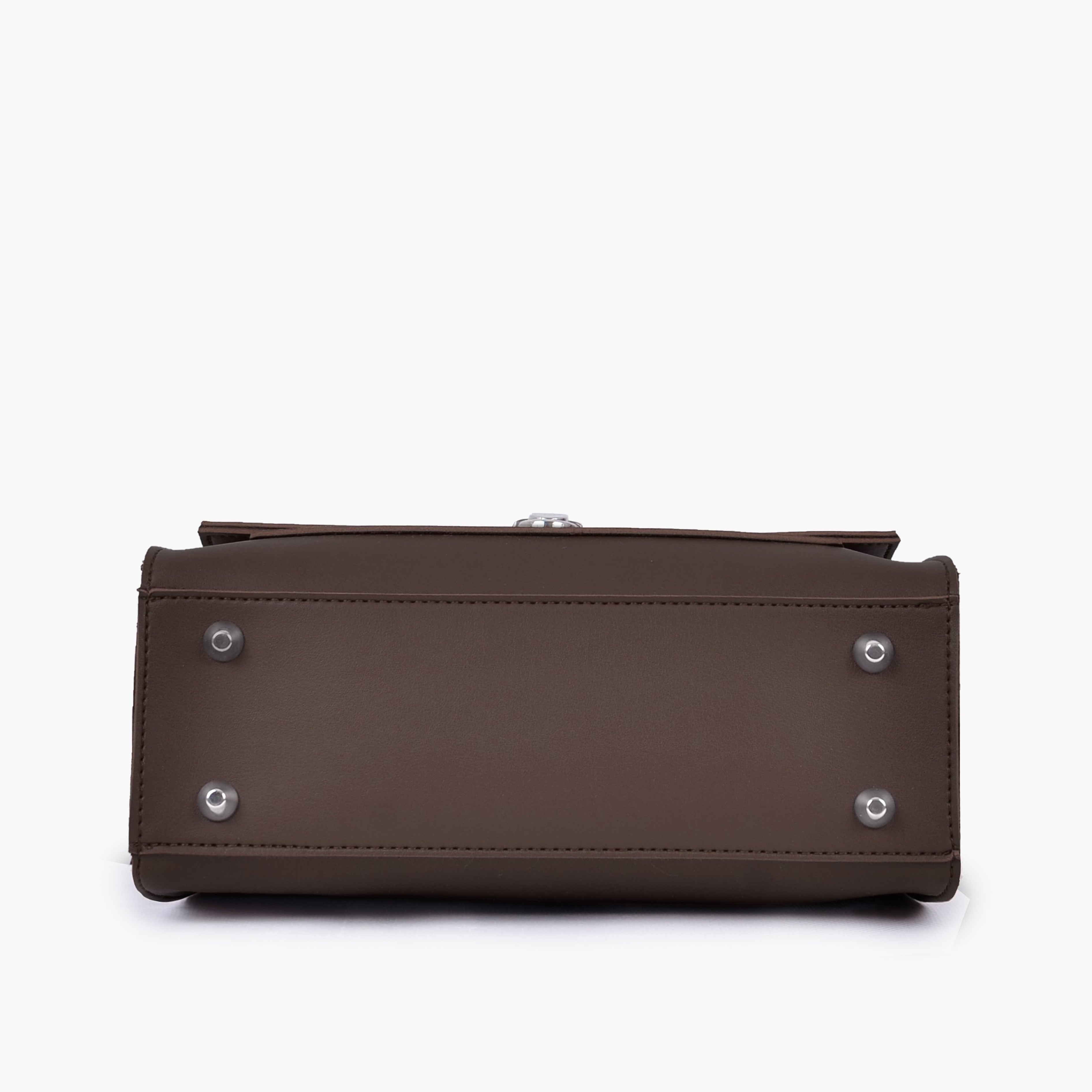 Dark brown push-lock messenger bag