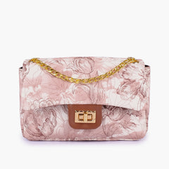 Horse brown printed mini bag with chain