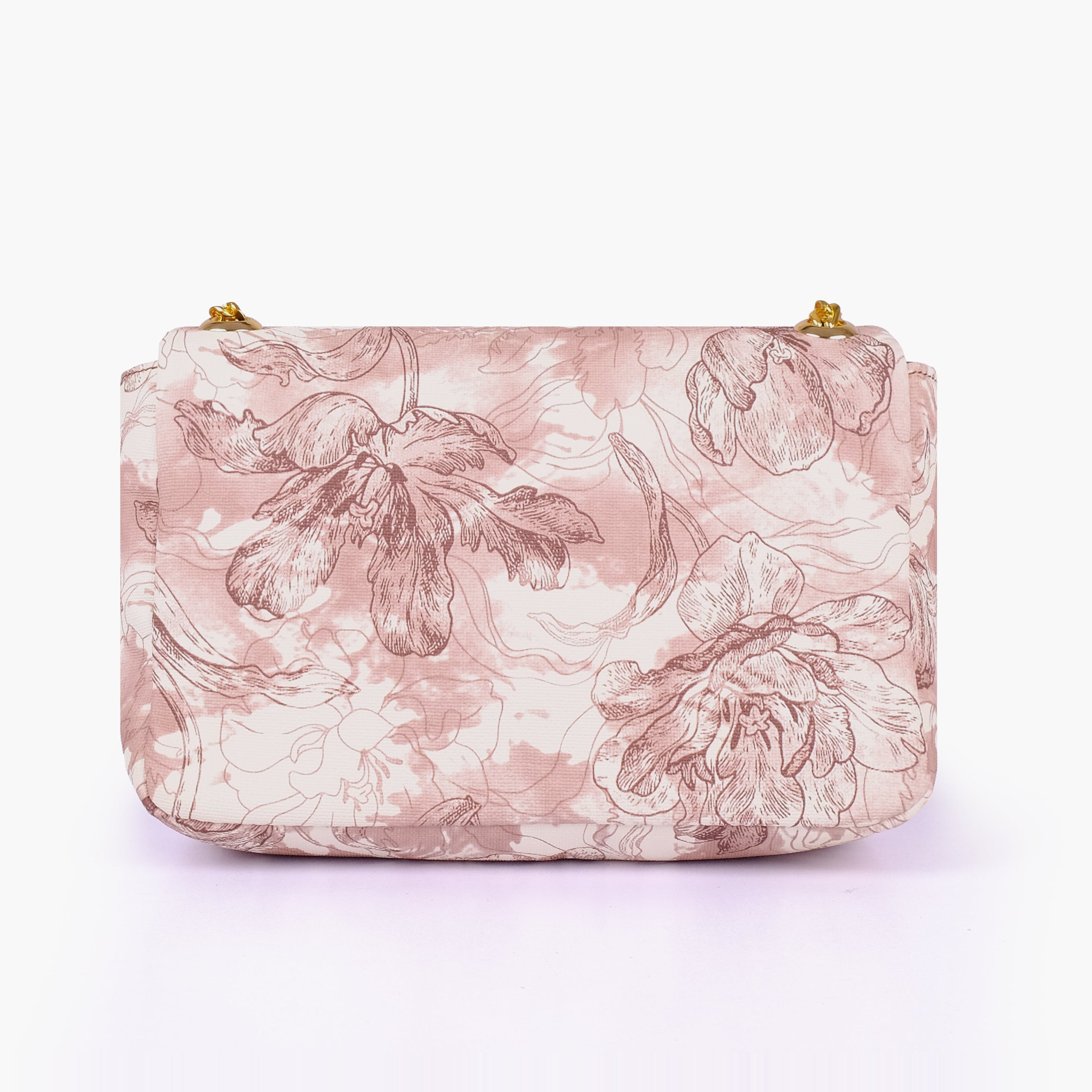 Horse brown printed mini bag with chain