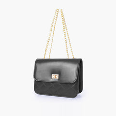 Black quilted chain cross-body bag