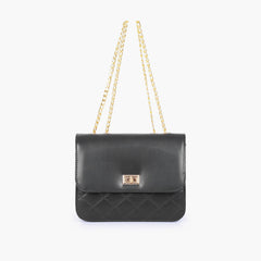 Black quilted chain cross-body bag