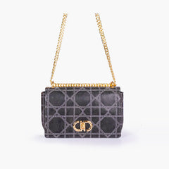 Black quilted chain purse