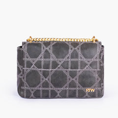 Black quilted chain purse