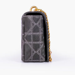Black quilted chain purse
