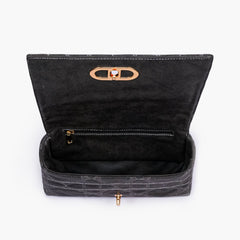 Black quilted chain purse
