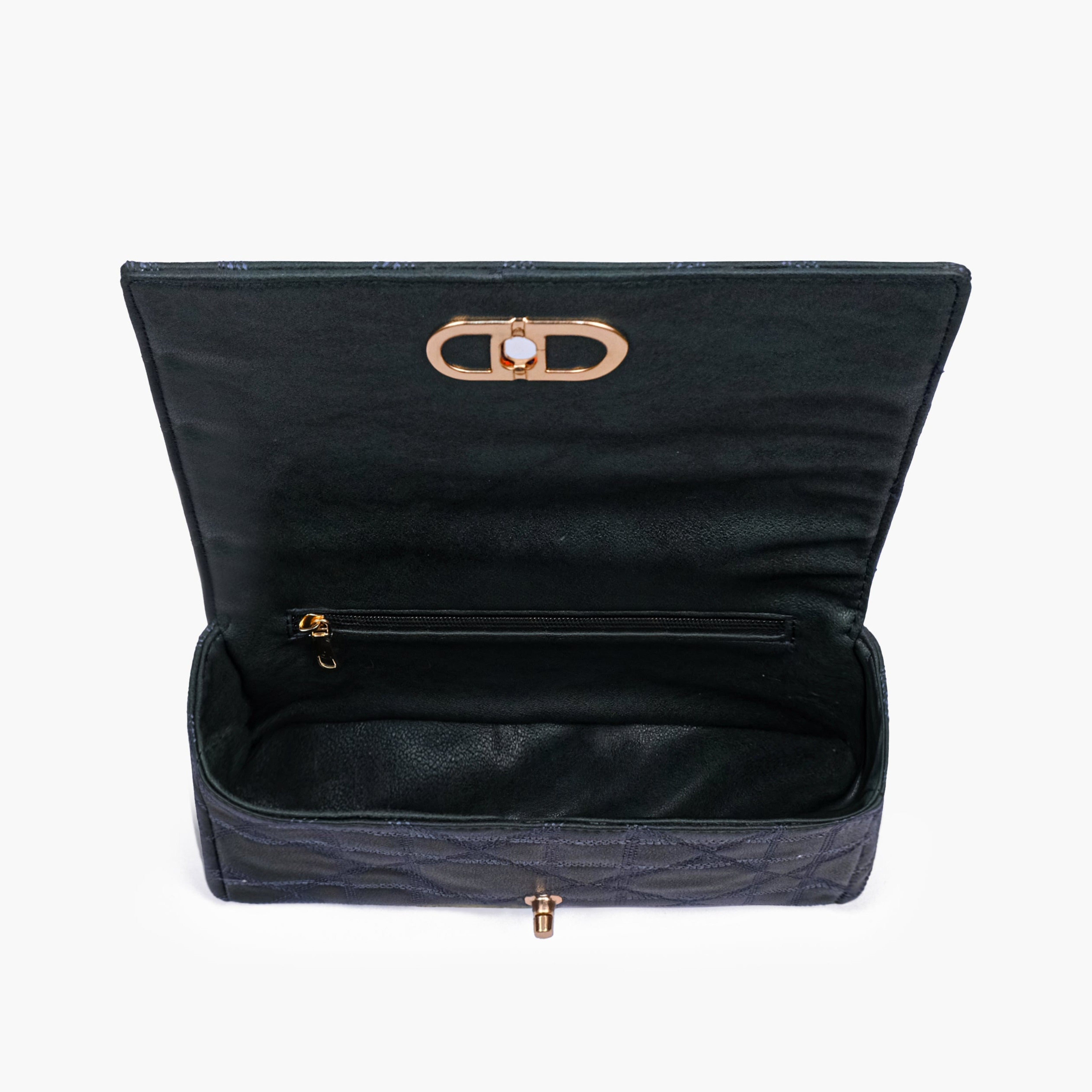Navy blue quilted chain purse