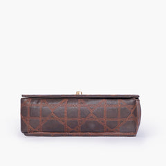 Dark brown quilted chain purse