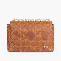 Brown quilted chain purse