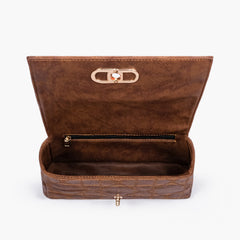 Brown quilted chain purse