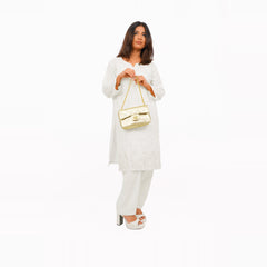Golden quilted mini bag with chain