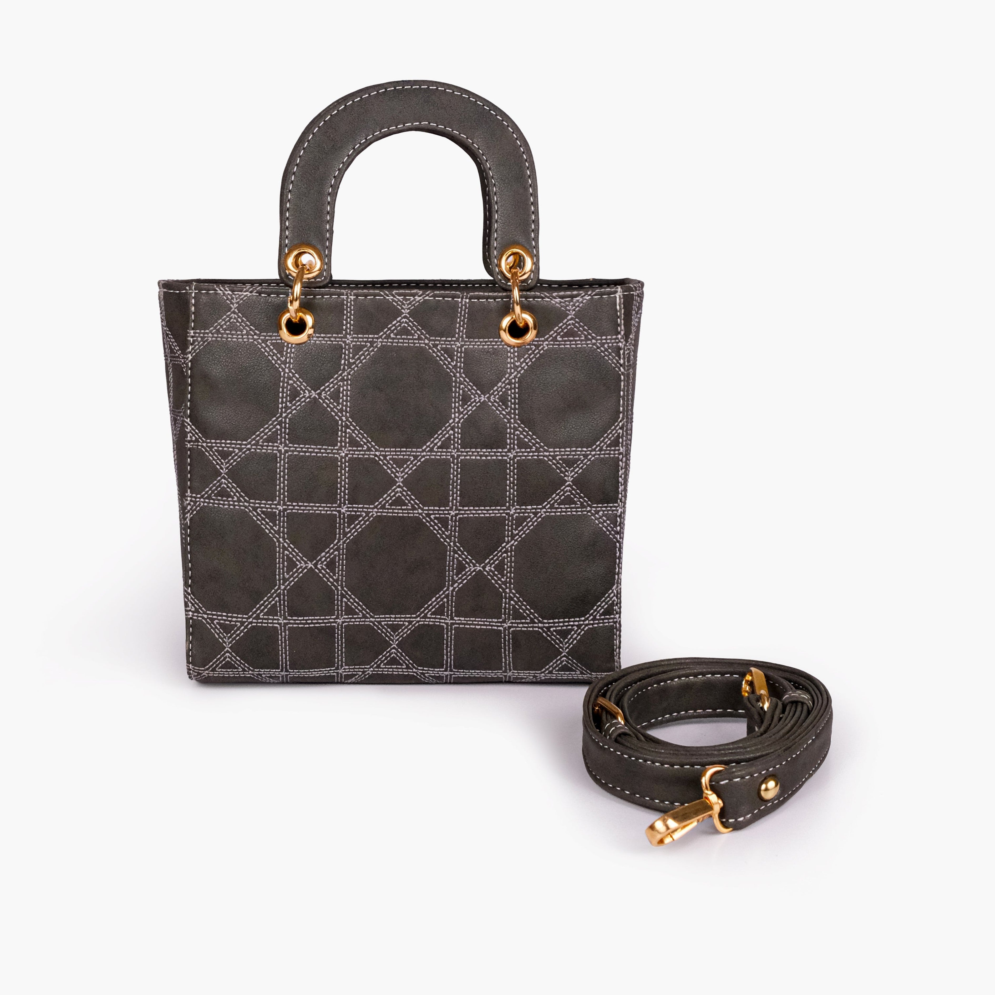 Black quilted mini tote bag