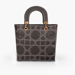Black quilted mini tote bag