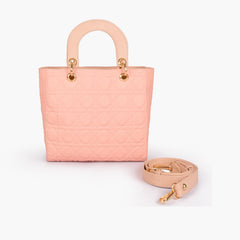 Peach quilted mini tote bag
