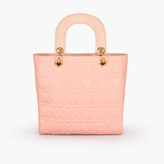 Peach quilted mini tote bag