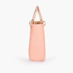 Peach quilted mini tote bag
