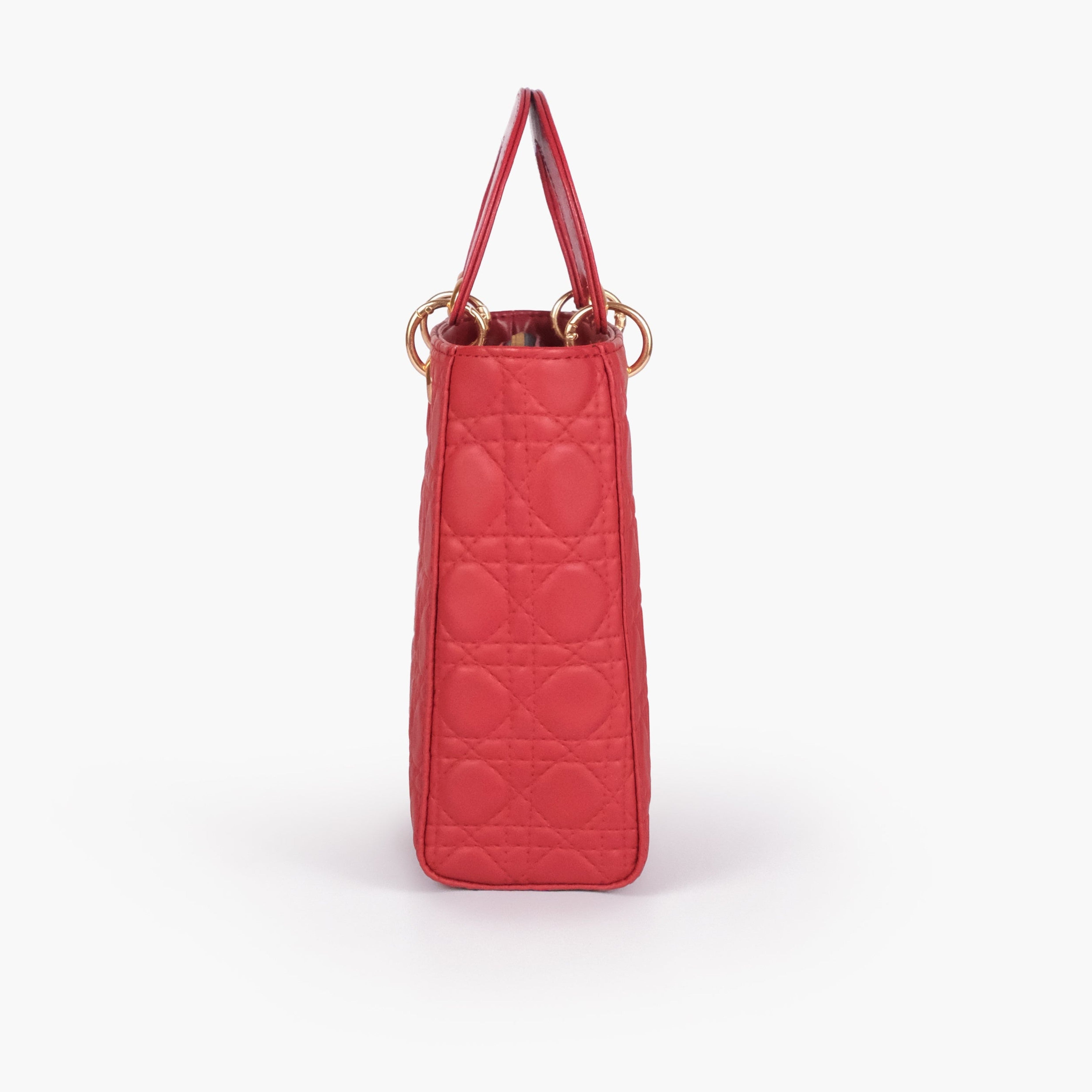 Maroon quilted mini tote bag