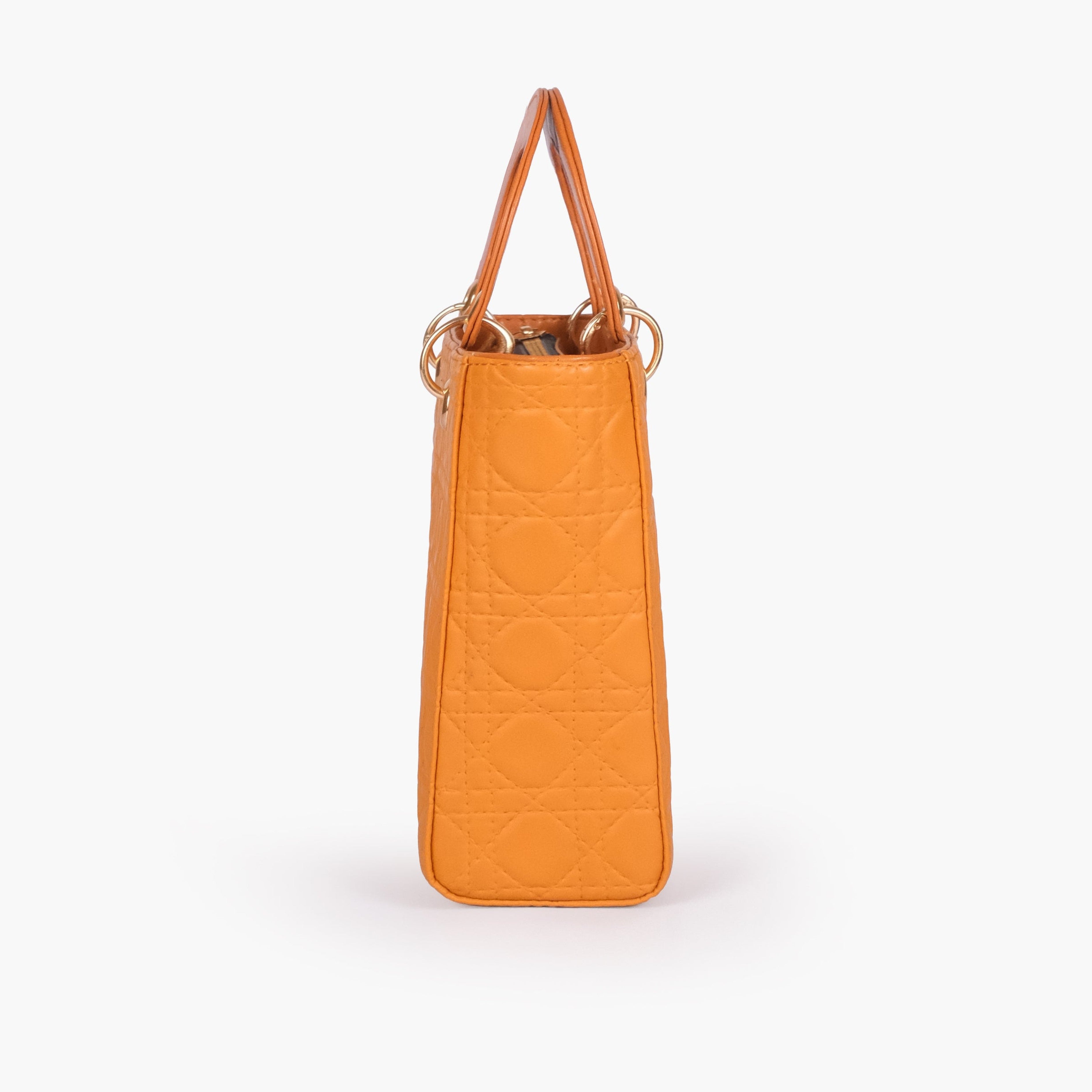Mustard quilted mini tote bag