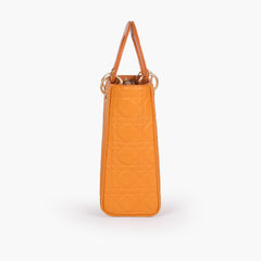 Mustard quilted mini tote bag