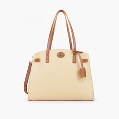 Off-white with brown robinson satchel bag