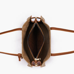 Off-white with brown robinson satchel bag